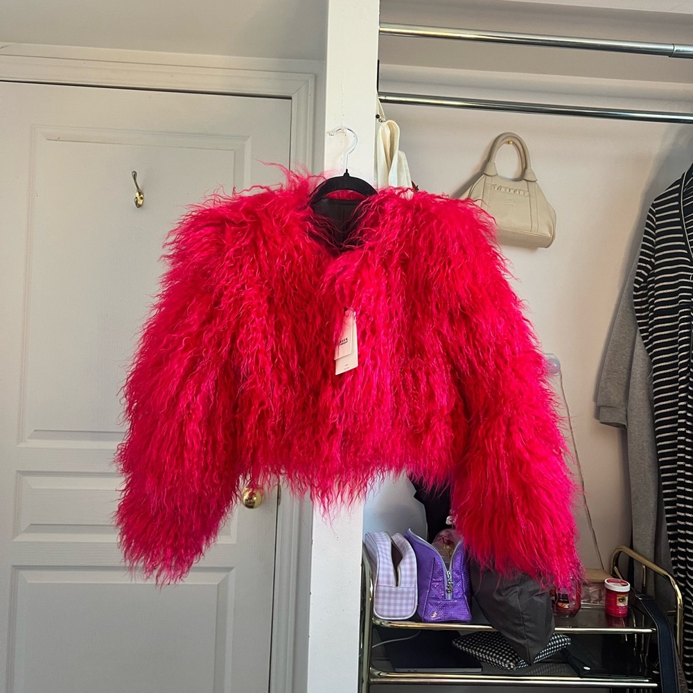 Vibrant Pink Faux Fur Kids Jacket
